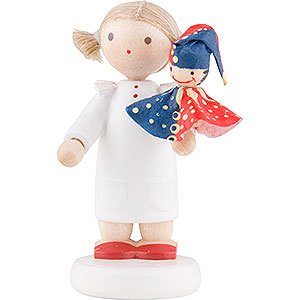 Small Figures & Ornaments Flade Flax Haired Children Flax Haired Children Girl with Punch Red/Blue - 5 cm / 2 inch
