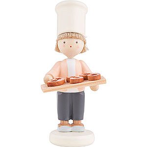 Small Figures & Ornaments Flade Flax Haired Children Flax Haired Children Little Baker with Pretzels - 5 cm / 2 inch
