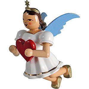 Angels Angel Ornaments Floating Angels Floating Angel Colored, Heart - 6,6 cm / 2.6 inch