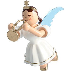 Tree ornaments Angel Ornaments Floating Angels Floating Angel Colored, Trumpet - 6,6 cm / 2.6 inch