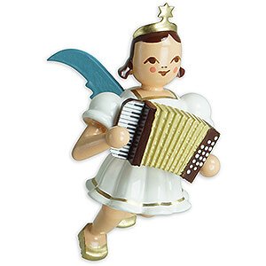 Tree ornaments Angel Ornaments Floating Angels Floating Angel with Accordion - Colored - 6,6 cm / 2.6 inch