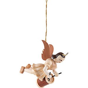 Tree ornaments Angel Ornaments Floating Angels Floating Angel with Long Drum - Natural - 6,6 cm / 2.6 inch