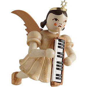 Tree ornaments Angel Ornaments Floating Angels Floating Angel with Melodica - Natural - 6,6 cm / 2.6 inch