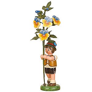 Small Figures & Ornaments Hubrig Flower Kids Flower Child Boy with Horned Violet - 17 cm / 7 inch