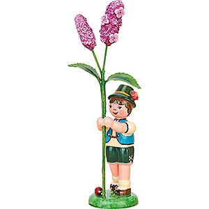 Small Figures & Ornaments Hubrig Flower Kids Flower Child Boy with Lilac - 11 cm / 4.3 inch