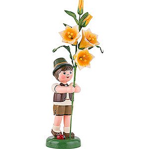 Small Figures & Ornaments Hubrig Flower Kids Flower Child Boy with Lily - 24 cm / 9,5 inch