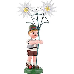 Small Figures & Ornaments Hubrig Flower Kids Flower Child Boy with Precious White Flowers - 24 cm / 9,5 inch