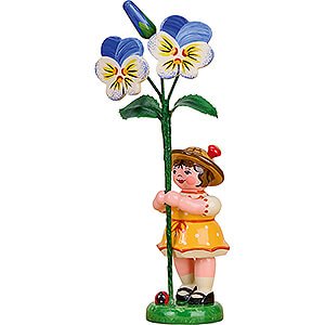 Small Figures & Ornaments Hubrig Flower Kids Flower Child Girl with Horned Violet - 11 cm / 4.3 inch