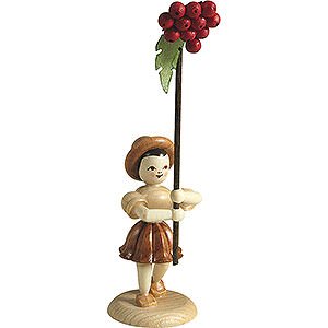 Angels Blank Novelties 2019 Flower Child with Rowan Berry, Natural - 12 cm / 4.7 inch