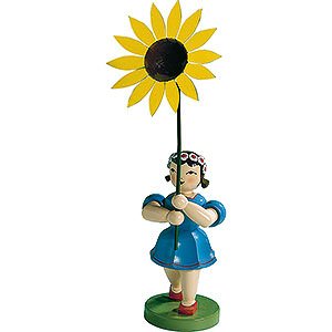 Small Figures & Ornaments Flower children Flower Child with Sun Flower, Colored - 20 cm / 7.9 inch