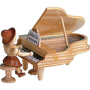 Small Figures & Ornaments Flower children Flower Girl at the Piano, Natural - 6,6 cm / 2.6 inch