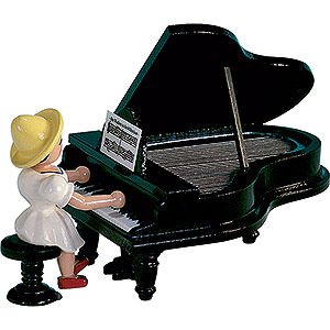 Small Figures & Ornaments Flower children Flower Girl at the Piano, Natural - 6,6 cm / 2.6 inch