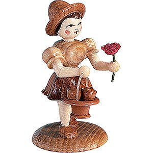 Small Figures & Ornaments Flower children Flower Girl with Apple Basket, Natural - 6,6 cm / 2.6 inch