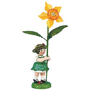 Small Figures & Ornaments Hubrig Flower Kids Flower Girl with Daffodil - 11 cm / 4,3 inch