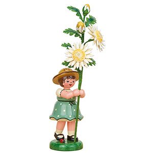 Small Figures & Ornaments Hubrig Flower Kids Flower Girl with Edelweiss Daisy - 17 cm / 6.7 inch