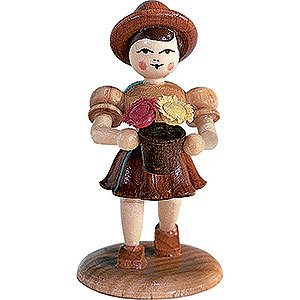 Small Figures & Ornaments Flower children Flower Girl with Flower Pot, Natural - 6,6 cm / 2.6 inch