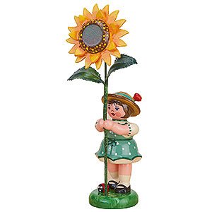Small Figures & Ornaments Hubrig Flower Kids Flower Girl with Sunflower - 11 cm / 4,3 inch