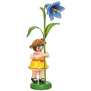 Small Figures & Ornaments Hubrig Flower Kids Flower Kids Girl with Bluebell - 11 cm / 4,3 inch