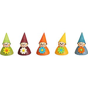 Small Figures & Ornaments Teeter figurines Flower-Teeter, Set of Five, 4 cm / 1.6 inch