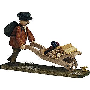 Small Figures & Ornaments Günter Reichel Born Country Forester with Handcart - 7 cm / 2.8 inch