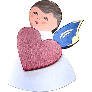 Angels Other Angels Fridge Magnet - Angel with Heart - Blue Wings - 7,5 cm / 3 inch