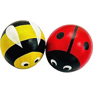 Gift Ideas Lucky Charm Fridge Magnets - 2 pcs. - Ladybug and Bee - 3,2 cm / 1.3 inch