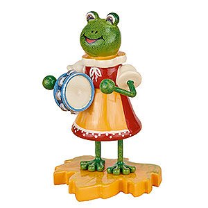 Small Figures & Ornaments Hubrig Beetles Frog Girl with Tambourine - 8 cm / 3 inch