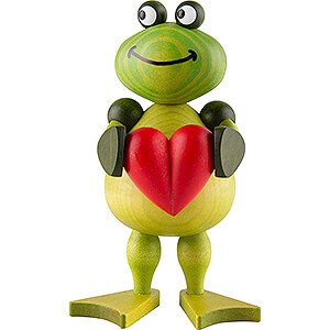 Geschenkideen Herzensangelegenheit Frosch Freddy mit Herz - 11 cm