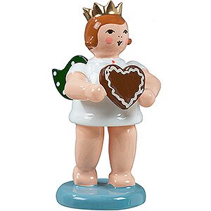 Angels Gift Angels (Ellmann) Gift Angel with Crown and Gingerbread Heart - 6,5 cm / 2.6 inch
