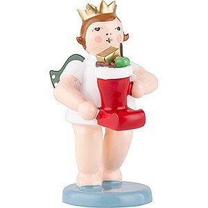 Angels Gift Angels (Ellmann) Gift Angel with Crown and Santa Boot - 6,5 cm / 2.6 inch