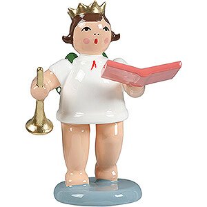 Angels Gift Angels (Ellmann) Gift Angel with Crown and Trumpet and Book - 6,5 cm / 2.6 inch