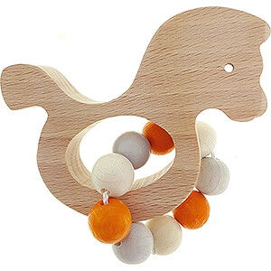 Wooden Toys For the Youngest Grasping Rattle Horse, Nature Orange - 11 cm / 4.3 inch