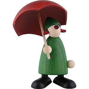 Kleine Figuren & Miniaturen Bjrn Khler Gratulanten Gratulant Charlie mit Schirm, grn - 9 cm