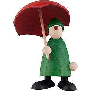 Kleine Figuren & Miniaturen Bjrn Khler Gratulanten Gratulant Charlie mit Schirm, grn - 9 cm