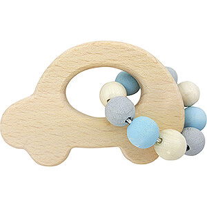 Holzspielzeug Fr die Kleinsten Greifrassel Auto, nature blue - 8 cm