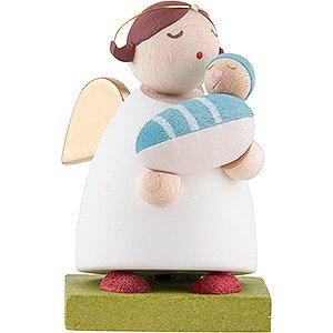 Gift Ideas Birth and Christening Guardian Angel with Baby - Boy - 3,5 cm / 1.3 inch