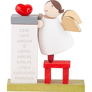 Angels Reichel Guardian Angels Guardian Angel with Heart on Podium - 3,5 cm / 2inch / 1.4 inch