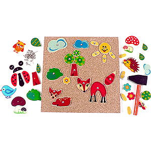 Wooden Toys Construction games Hammer Game Forest Animals - 24,5 cm / 9.6 inch