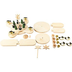 World of Light Advent Candlestick Handicraft Set - Cross Candle Holder without Figurines - 13 cm / 5.1 inch