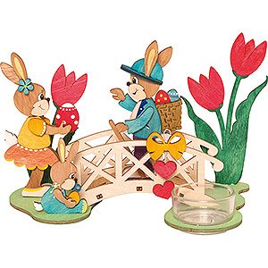 Small Figures & Ornaments Easter World Handicraft Set - Tea Light Holder - Easter Bridge - 14 cm / 5.5 inch