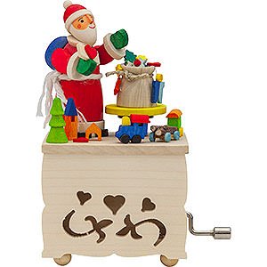 Spieldosen Weihnachten Handkurbelkstel Weihnachtsmann - 10 cm