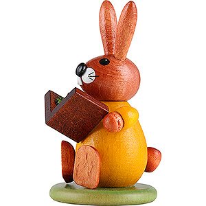 Kleine Figuren & Miniaturen Osterartikel Hase gelb mit Buch - 9 cm