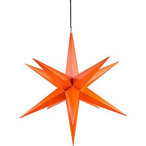 Advent Stars and Moravian Christmas Stars Halauer Christmas Stars Hasslau Christmas Star - Orange and Lighting - 75 cm / 30 inch -  Inside/Outside Use
