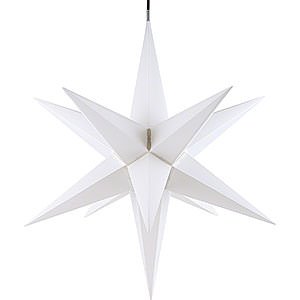 Advent Stars and Moravian Christmas Stars Halauer Christmas Stars Hasslau Christmas Star - White and Lighting - 60 cm / 23.6 inch - Inside/Outside Use
