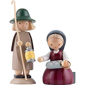 Kleine Figuren & Miniaturen Flade Flachshaarkinder Heilige Familie - 5 cm