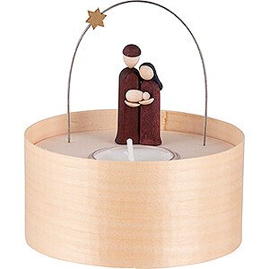 Lichterwelt Kerzenhalter Christi Geburt Heilige Familie Teelichtset farbig - 11 cm