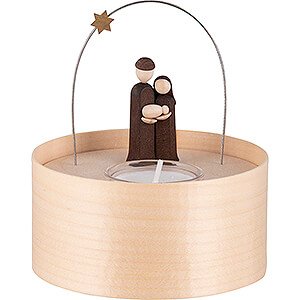 Lichterwelt Kerzenhalter Christi Geburt Heilige Familie Teelichtset natur - 11 cm