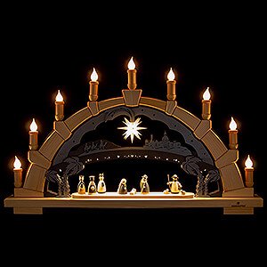 Candle Arches Illuminated inside Herrnhuter Candle Arch - With Mini-Star - 65x40 cm / 25.6x15.7 inch