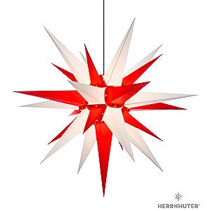 Advent Stars and Moravian Christmas Stars Herrnhuter Star A13 Herrnhuter Moravian Star A13 White/Red Plastic - 130cm/51 inch