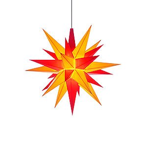 Advent Stars and Moravian Christmas Stars Herrnhuter Star A1 Herrnhuter Moravian Star A1e Yellow/Red Plastic - 13 cm/5.1 inch